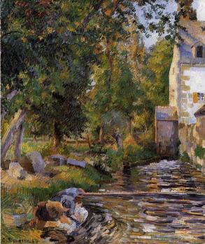 Camille Pissarro : Laundry and Mill at Osny